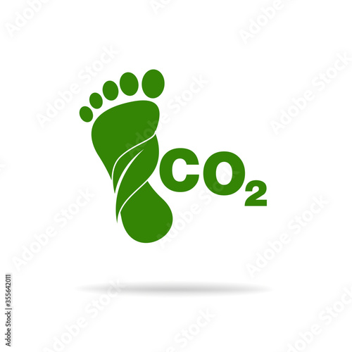 Fotografía CO2 footprint concept sign icon vector illustration