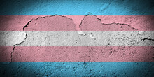 Transgender Pride Flag On Cracked Wall