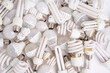 Used, burnt diode lamps. Damaged LED and fluorescent energy saving lamps