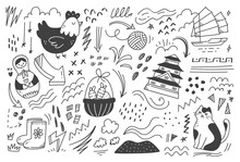 Abstract Mix Doodle Vector Illustration