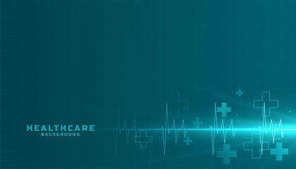 Wall Mural - medical and healthcare background with cardiograph line