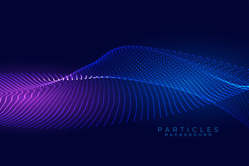 digital particle flowing wave technology background design