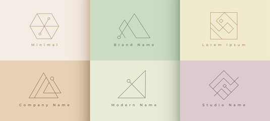 Wall Mural - minimal logo design set of six template