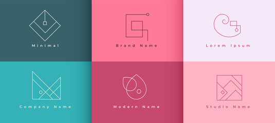 Wall Mural - logo designs concept set in minimal style