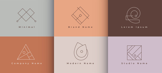 Wall Mural - minimal logo collection in geometric style design