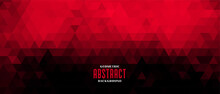 Red And Black Abstract Triangle Pattern Banner Design