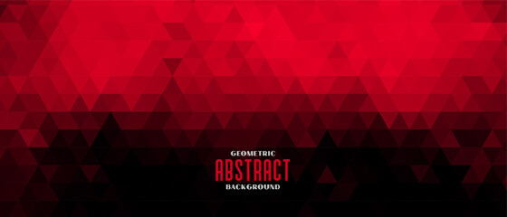 red and black abstract triangle pattern banner design