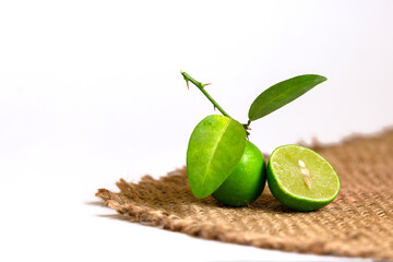 Lemon isolated jute on white background