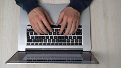 Wall Mural - businessman typing on laptop keyboard business. hands typing social network media, businesswoman wor