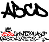 Fototapeta Fototapety dla młodzieży do pokoju - Spray graffiti tagging font. Letters ''A'', ''B'', ''C'', ''D''. Part 1
