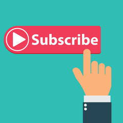 Wall Mural - subscribe button flat vector touchscreen icon 