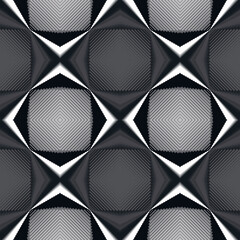  Black and white seamless 3d vector wallpaper background.