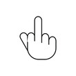 Middle finger icon mouse cursor style illustration isolated vector on white background