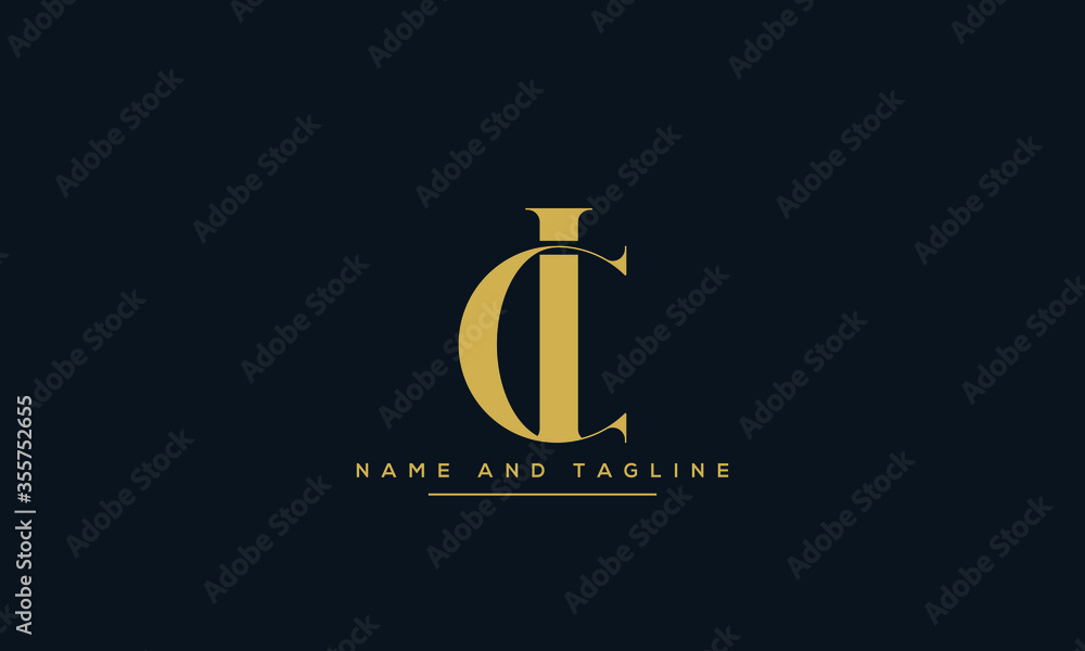 alphabet letters monogram icon logo CI or IC Stock Vector | Adobe Stock