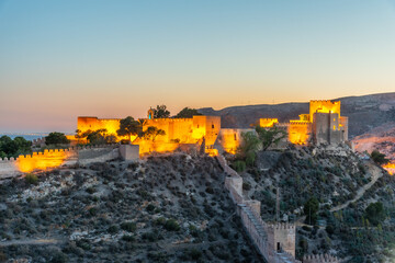 Wall Mural - Sunset view of Alcazaba de Almeria in Spain