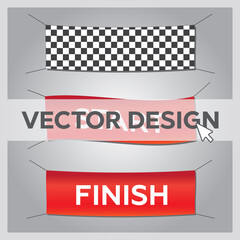 Wall Mural - start and finish textile banners vector set. flag sport race, competition finishing