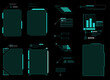 Futuristic Vector HUD Interface Screen Design. Digital callouts titles. HUD UI GUI futuristic user interface elements set. High tech screen for video game. Sci-fi concept design transparent Background
