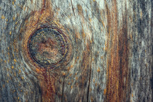 Wood Texture With A Cut Knot And Flowing Resin