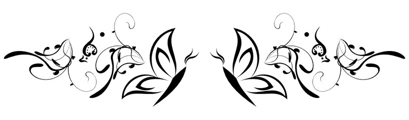 butterfly tattoo ink illustration in vector format 