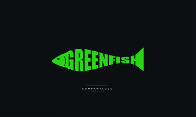 Wall Mural - A beautiful green fish logo