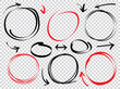 © Receh Lancar Jaya - Hand drawn scribble line circles and arrows.  doodle round circles for message note mark design element. vector illustration