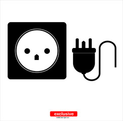 plug socket icon.Flat design style vector illustration for graphic and web design.