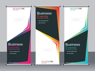 Business banner roll up set,standee banner template,Modern banner.