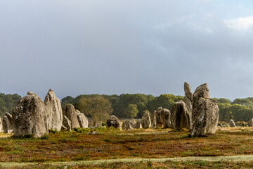 Alignments of Carnac, Menhir de Carnac in the Brittany region. France