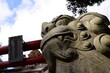 Statues of the guardian lion dog at Shinto shrine.
 It is called 