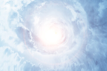 swirling sky background with clouds / beautiful watercolor clouds background, spring sunset, beautif
