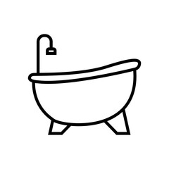 Bathtub line icon vector