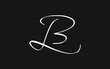 bl or lb Cursive Letter Initial Logo Design, Vector Template