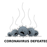 Fototapeta  - Stos leżących koronawirusów - pokonane wirusy