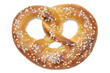 Tasty fresh just from oven crispy Brezel pretzel isolated on white background