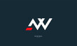 Alphabet letter icon logo AW