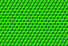 3D Green Blocks Background. Simple Seamless Pattern Vector Texture With 3D Effect.