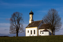 Small Chapel  Against A Blue Sky In Upper Bavaria