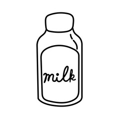 Sticker - milk in jar line style icon