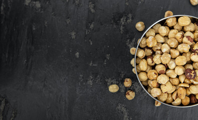 Wall Mural - Peeled Hazelnuts (close up shot; selective focus)