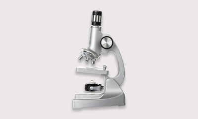 Microscope on a white background