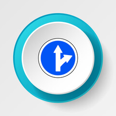 Round button for web icon, Traffic signs, arrows. Vector icon