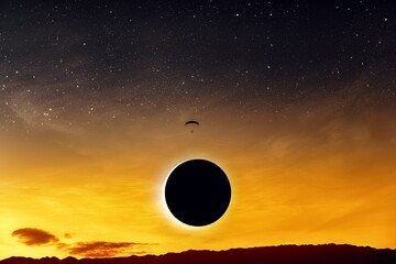 Wall Mural - eclipse of the sun bright spectacle , heavenly body background