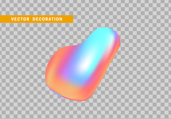 Wall Mural - shape liquid drops with colorful gradient. abstract 3d fluid objects geometric shape. vector illustr