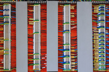 Poster - Electrical terminal in junction box. Electrical wires and cables.