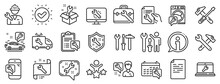 Set Of Hammer, Screwdriver And Spanner Tool Icons. Repair Car Service Line Icons. Recovery, Washing Machine Repair, Car Service. Engineer Tool, Tech Support. Spanner Equipment, Screwdriver. Vector