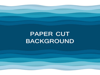 Paper cut blue abstract background. Vector illustration for advertising, site, branding, invitations, presentations, banners and flyers.