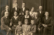 Leinwandbild Motiv Germany - CIRCA 1920s: Group photo of college graduation party guests. Vintage historical archive photo