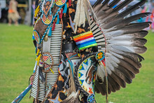 Cherokee Native American Dancing At A Pow-Wow.