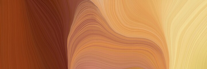 Poster - colorful vibrant background graphic with curvy background design with peru, chocolate and khaki color