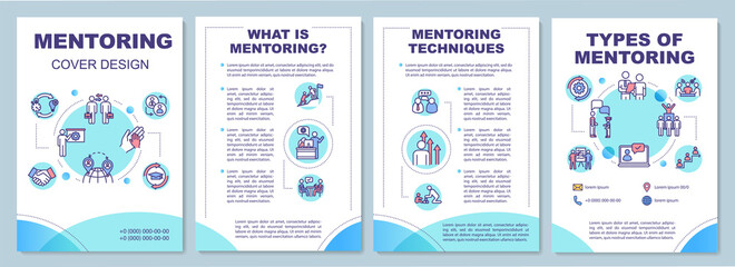 Wall Mural - mentoring brochure template. corporate leadership. employee guidance. flyer, booklet, leaflet print,